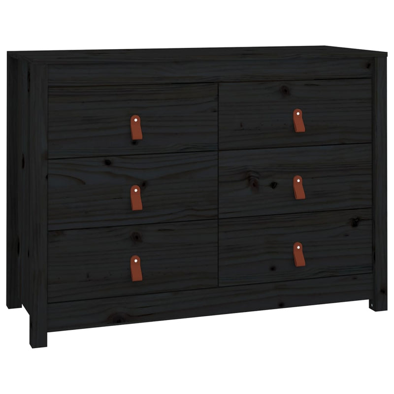 vidaXL fekete tömör fenyőfa kisszekrény 100 x 40 x 72 cm