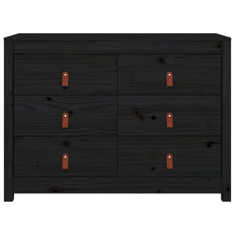 vidaXL fekete tömör fenyőfa kisszekrény 100 x 40 x 72 cm