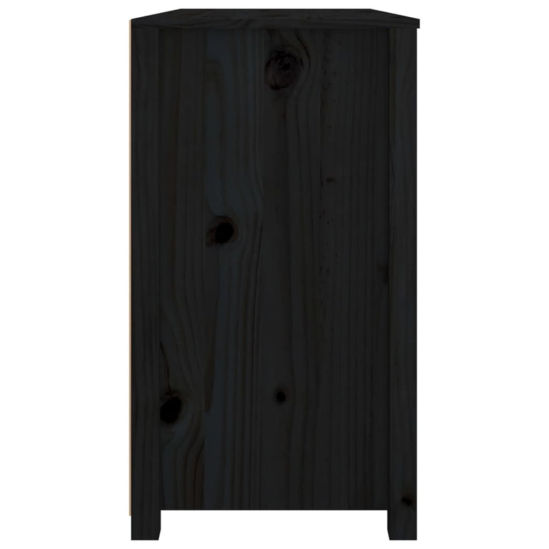 vidaXL fekete tömör fenyőfa kisszekrény 100 x 40 x 72 cm