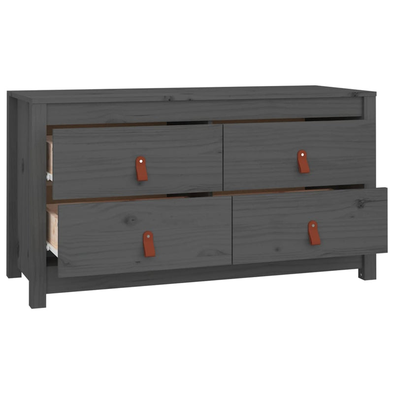 vidaXL szürke tömör fenyőfa kisszekrény 100 x 40 x 54 cm