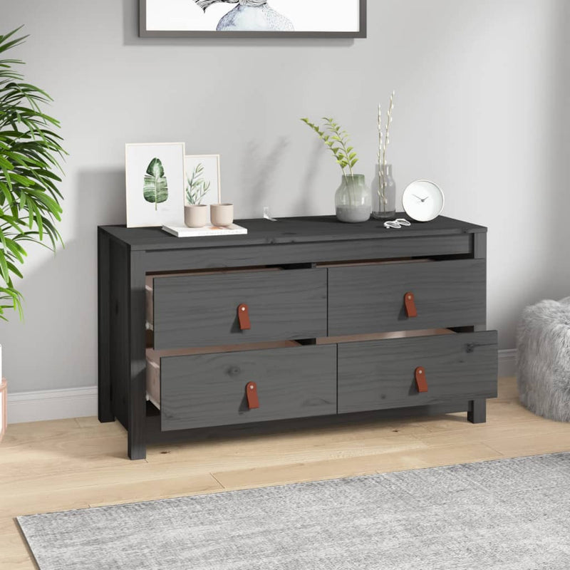 vidaXL szürke tömör fenyőfa kisszekrény 100 x 40 x 54 cm