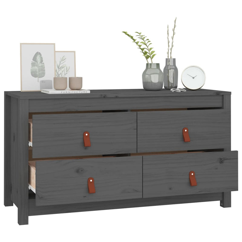 vidaXL szürke tömör fenyőfa kisszekrény 100 x 40 x 54 cm