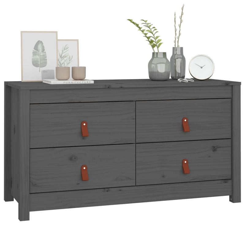vidaXL szürke tömör fenyőfa kisszekrény 100 x 40 x 54 cm