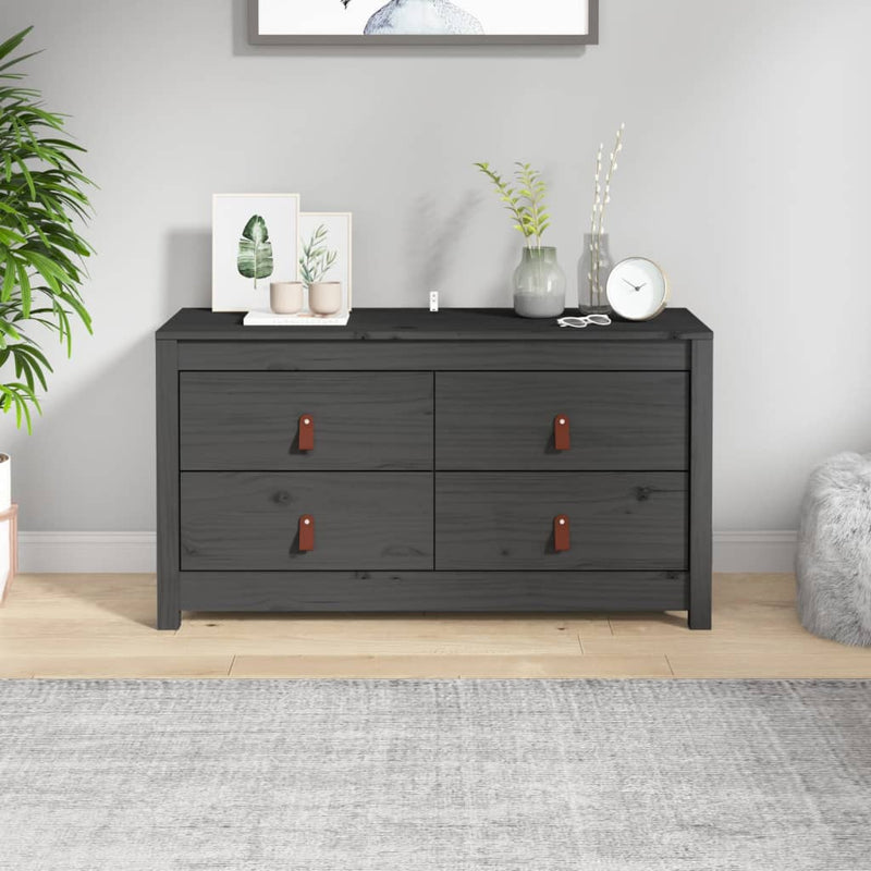 vidaXL szürke tömör fenyőfa kisszekrény 100 x 40 x 54 cm