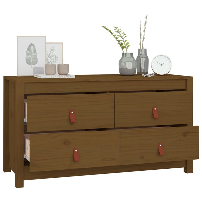 vidaXL mézbarna tömör fenyőfa kisszekrény 100x40x54 cm