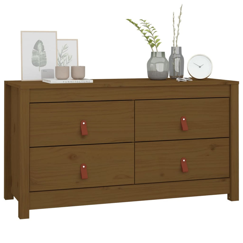 vidaXL mézbarna tömör fenyőfa kisszekrény 100x40x54 cm