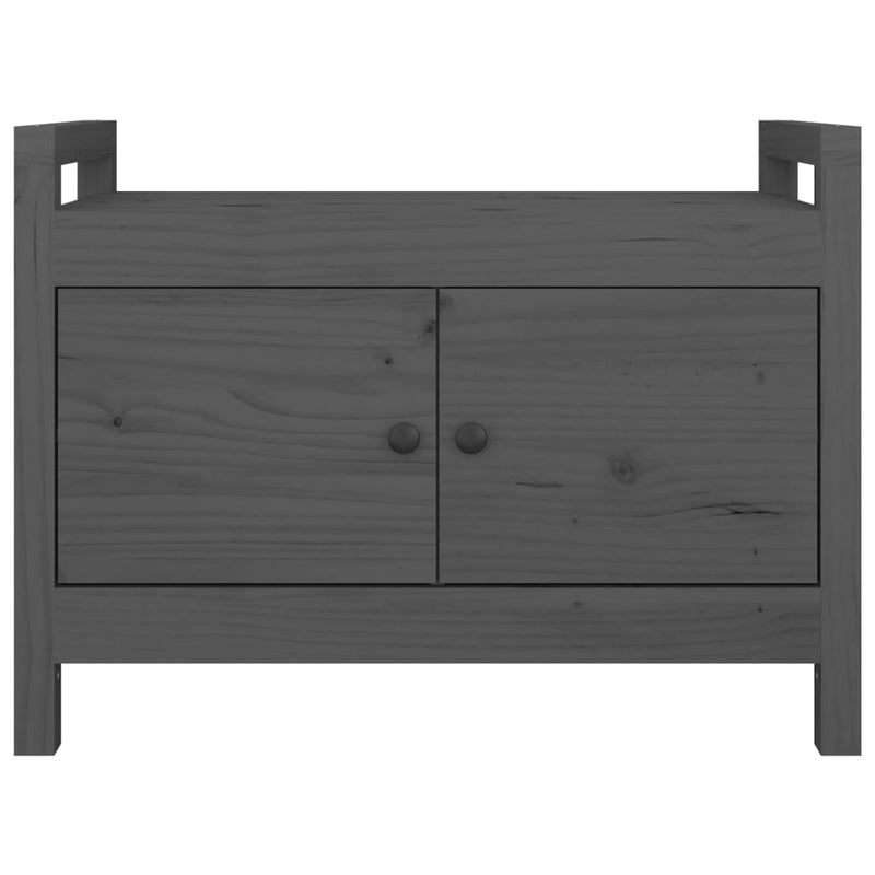 vidaXL szürke tömör fenyőfa előszoba pad 80 x 40 x 60 cm