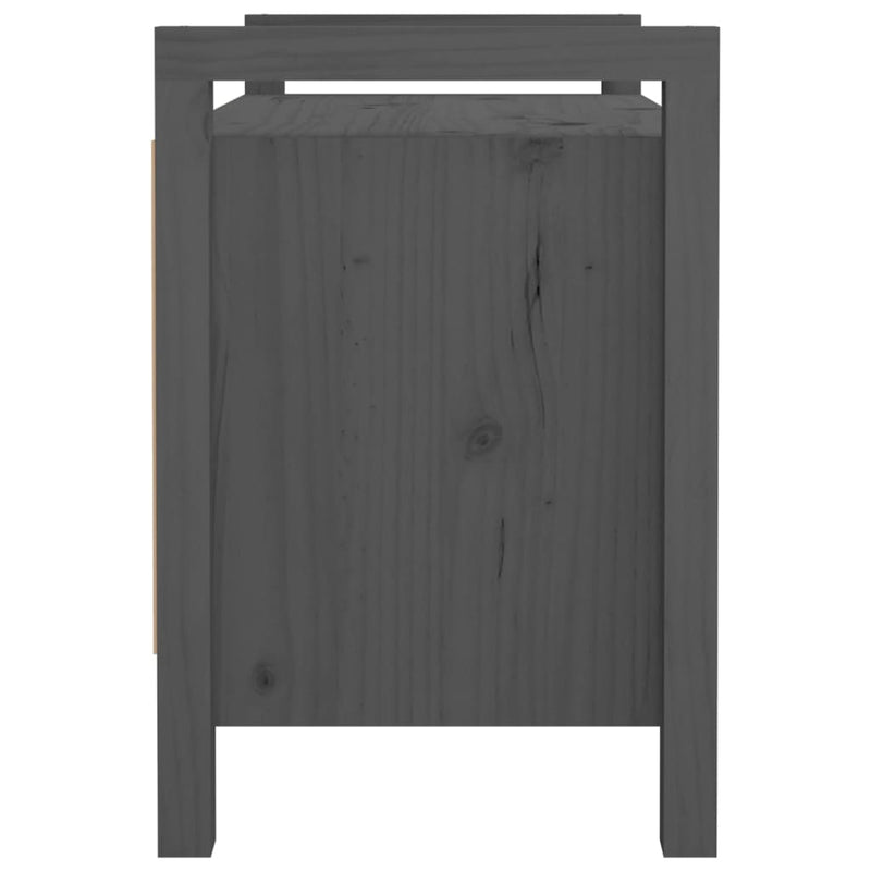 vidaXL szürke tömör fenyőfa előszoba pad 80 x 40 x 60 cm