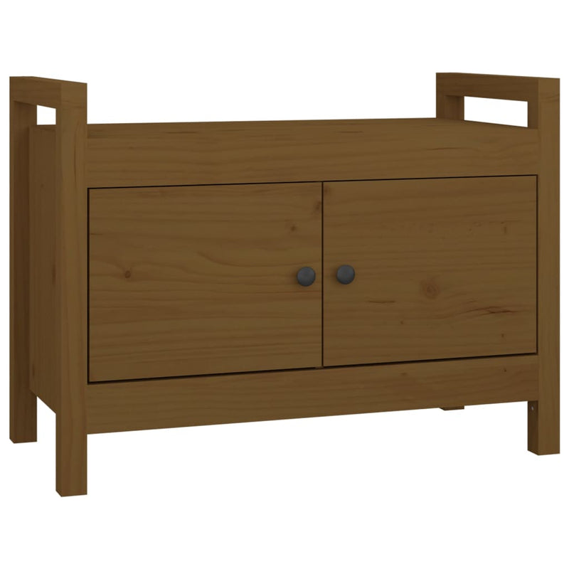 vidaXL mézbarna tömör fenyőfa előszoba pad 80 x 40 x 60 cm
