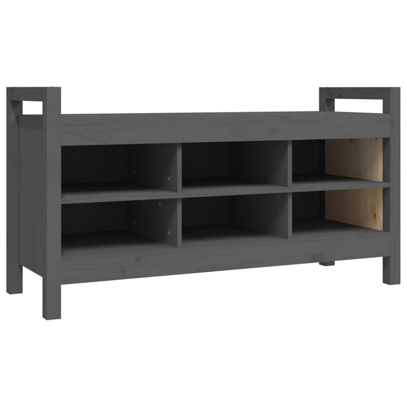 vidaXL szürke tömör fenyőfa előszoba pad 110 x 40 x 60 cm