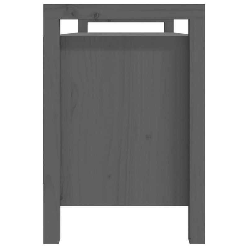 vidaXL szürke tömör fenyőfa előszoba pad 110 x 40 x 60 cm