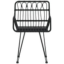 vidaXL 2 db fekete PE rattan karfás kerti szék 56 x 64 x 80 cm