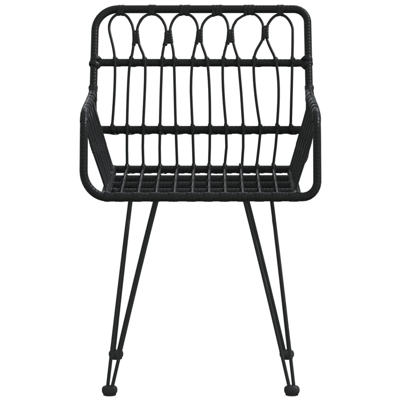 vidaXL 2 db fekete PE rattan karfás kerti szék 56 x 64 x 80 cm