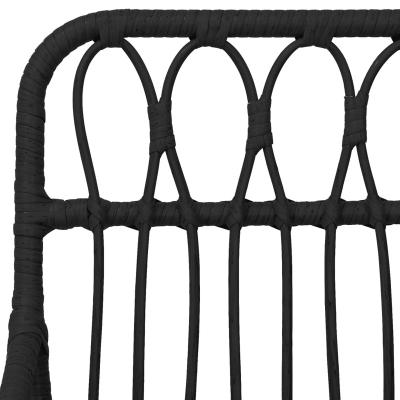 vidaXL 2 db fekete PE rattan karfás kerti szék 56 x 64 x 80 cm