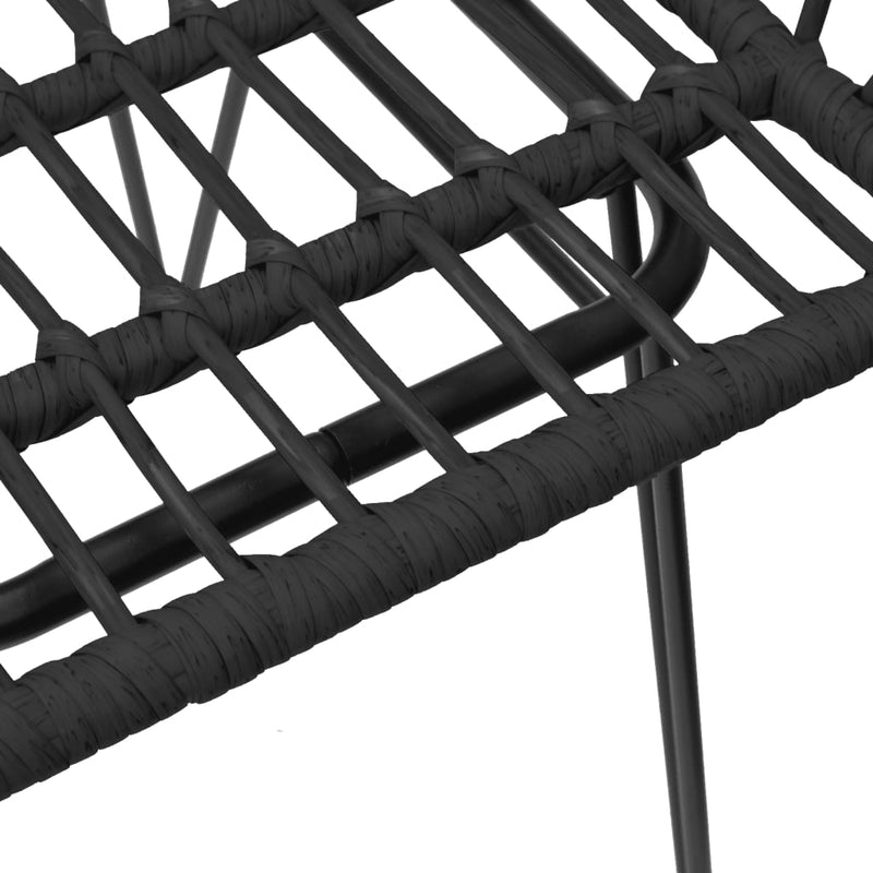 vidaXL 2 db fekete PE rattan karfás kerti szék 56 x 64 x 80 cm