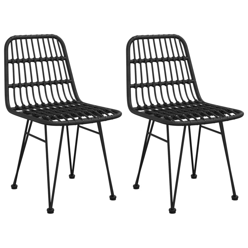 vidaXL 2 db fekete polietilén rattan kerti szék 48 x 62 x 84 cm