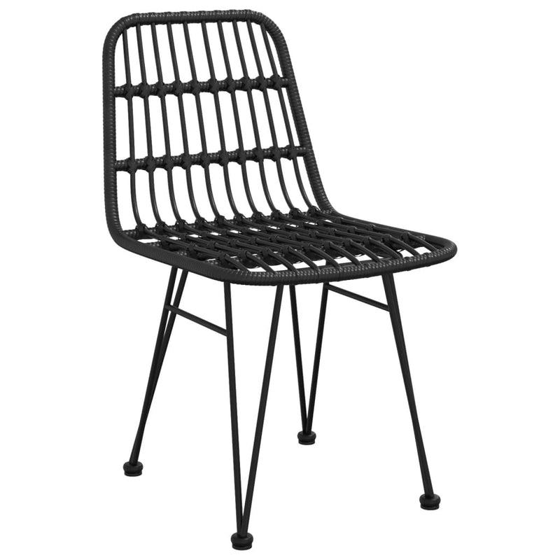 vidaXL 2 db fekete polietilén rattan kerti szék 48 x 62 x 84 cm