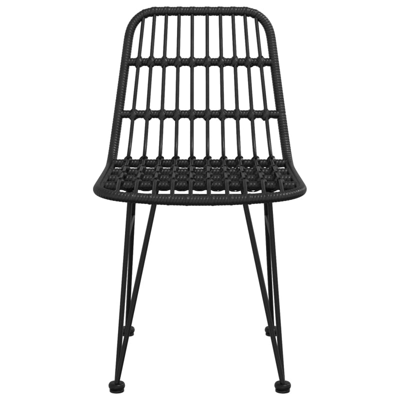vidaXL 2 db fekete polietilén rattan kerti szék 48 x 62 x 84 cm
