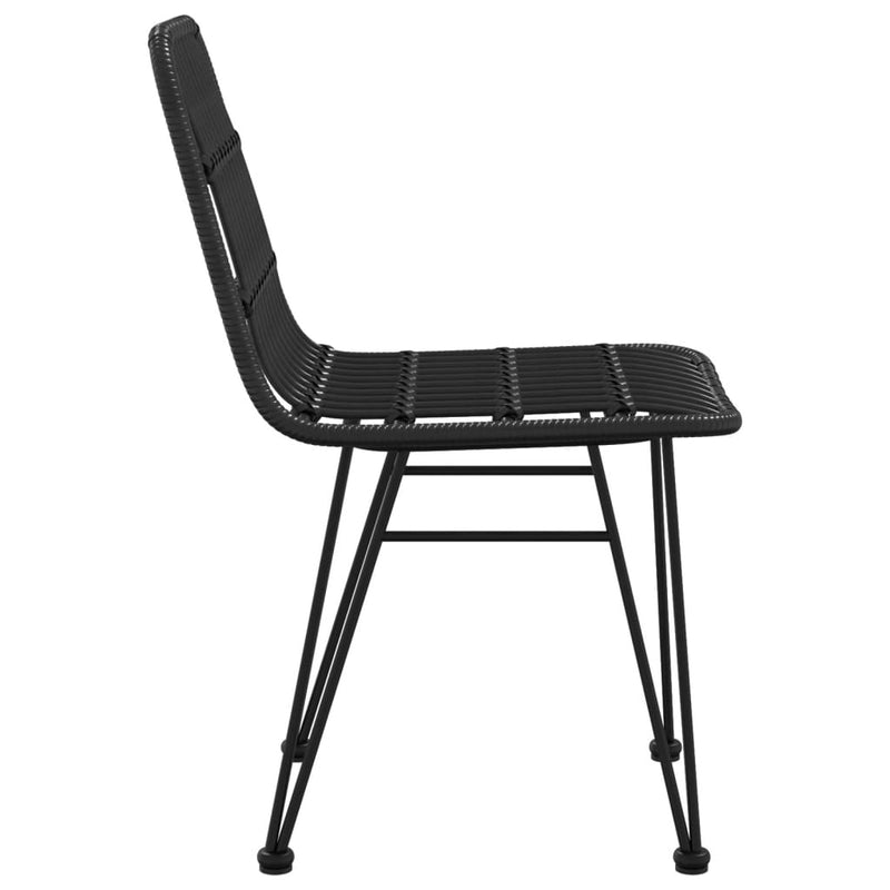 vidaXL 2 db fekete polietilén rattan kerti szék 48 x 62 x 84 cm