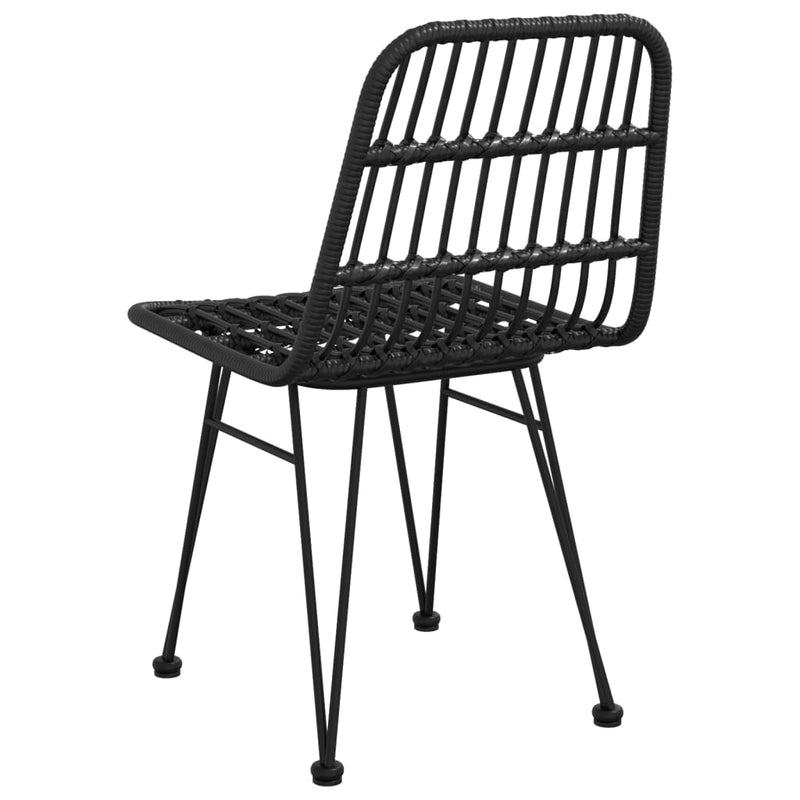 vidaXL 2 db fekete polietilén rattan kerti szék 48 x 62 x 84 cm