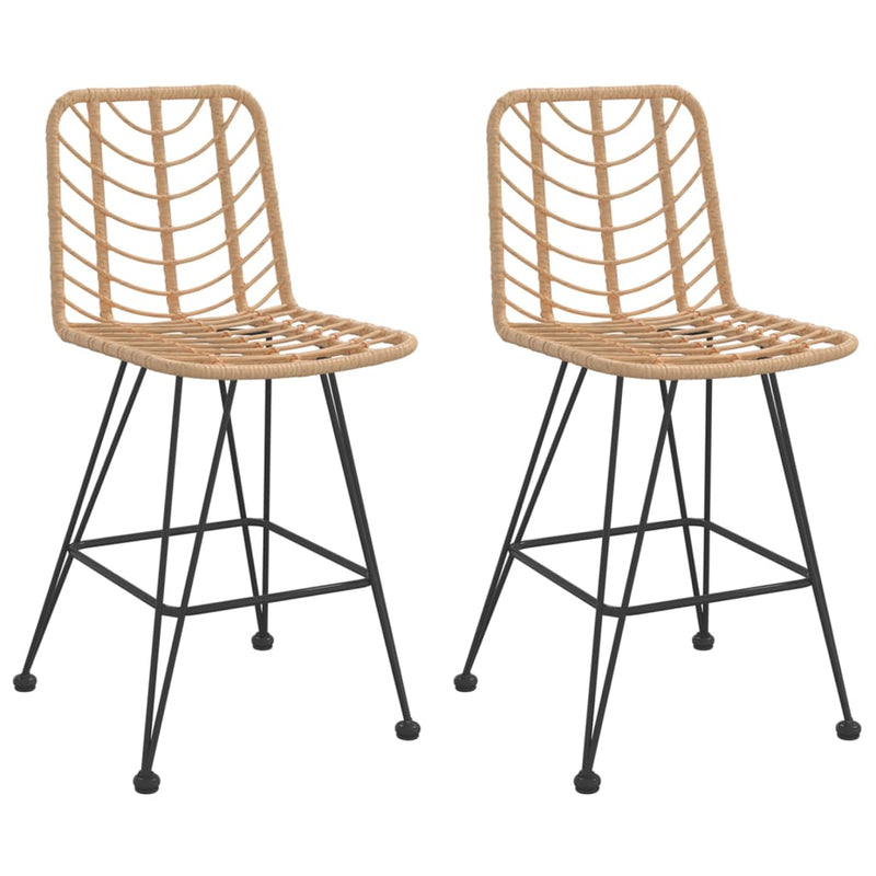 vidaXL 2 db bárszék polietilén rattan és acél 45 x 56 x 103,5 cm