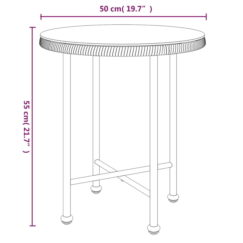 vidaXL edzett üveg és acél étkezőasztal Ø50 cm