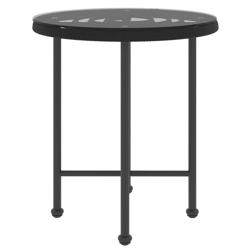 vidaXL fekete edzett üveg és acél étkezőasztal Ø50 cm