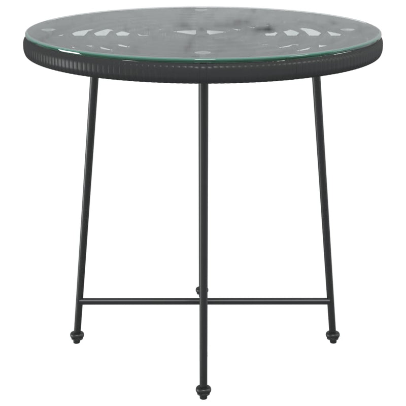 vidaXL fekete edzett üveg és acél étkezőasztal Ø80 cm