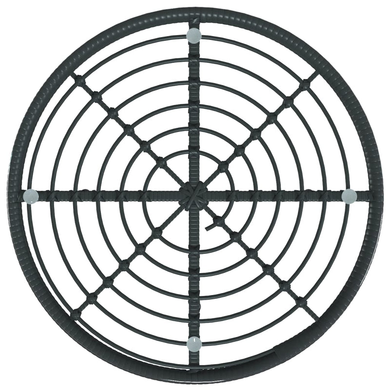vidaXL fekete edzett üveg és acél étkezőasztal Ø80 cm