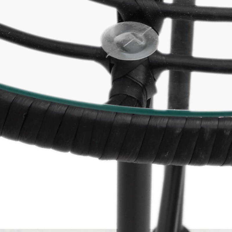 vidaXL fekete edzett üveg és acél étkezőasztal Ø80 cm