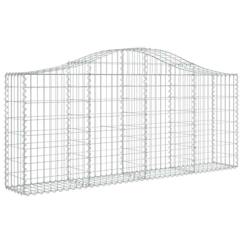 vidaXL 6 db íves horganyzott vas gabion kosár 200x30x80/100 cm