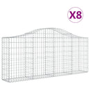 vidaXL 8 db íves horganyzott vas gabion kosár 200x30x80/100 cm