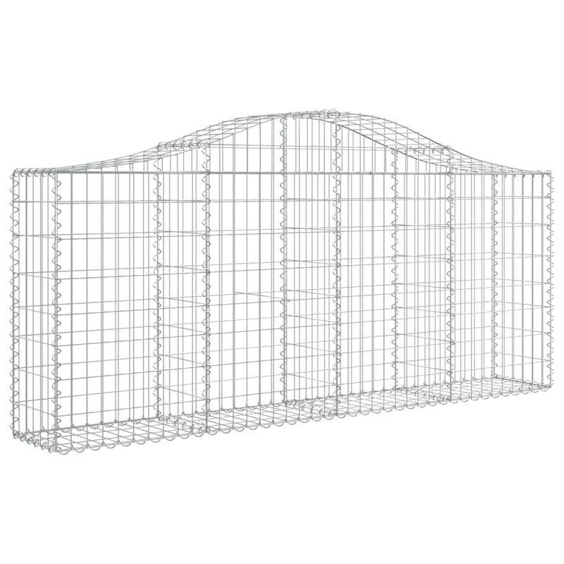 vidaXL 25 db íves horganyzott vas gabion kosár 200x30x80/100 cm