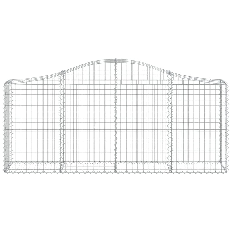 vidaXL 25 db íves horganyzott vas gabion kosár 200x30x80/100 cm