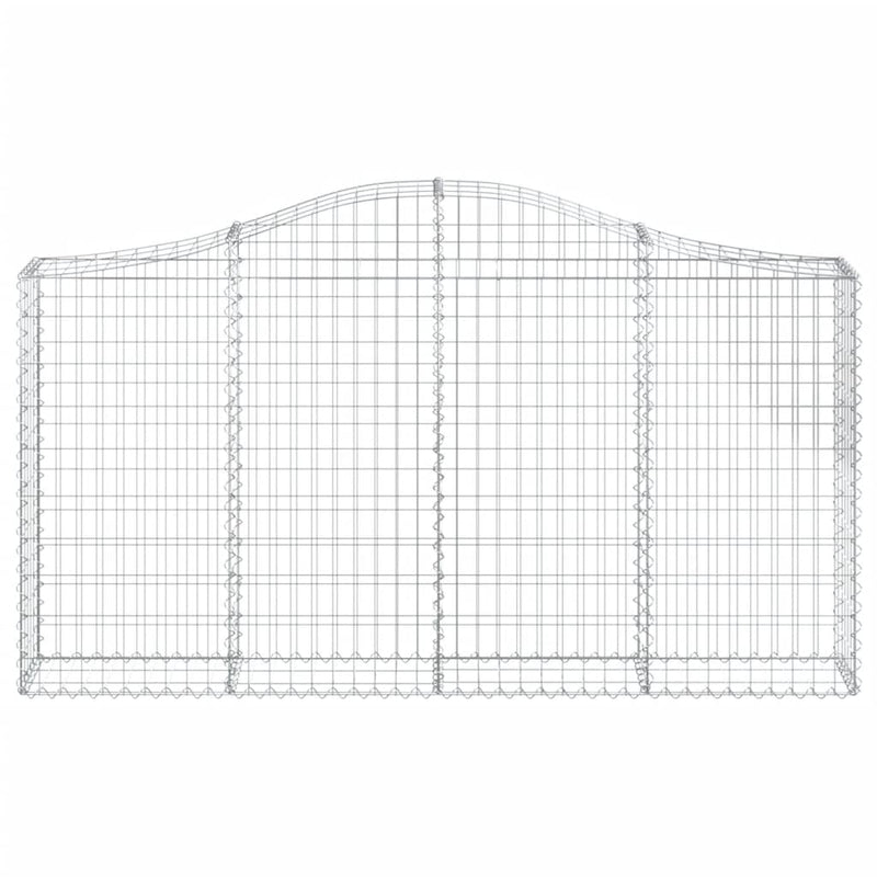 vidaXL 4 db íves horganyzott vas gabion kosár 200x30x100/120 cm