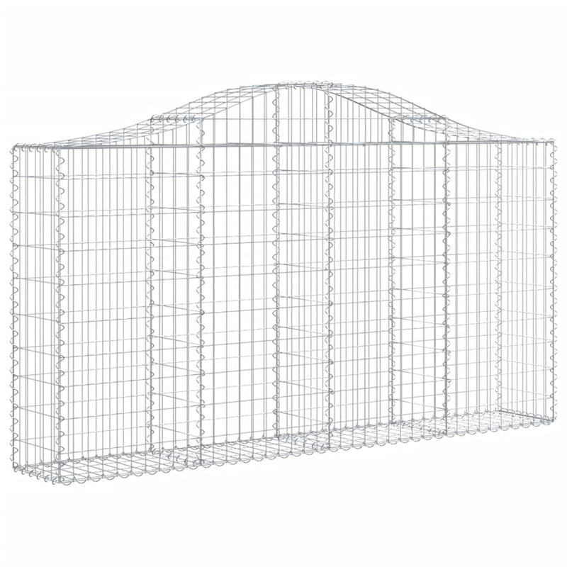 vidaXL 5 db íves horganyzott vas gabion kosár 200x30x100/120 cm