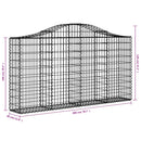 vidaXL 10 db íves horganyzott vas gabion kosár 200x30x100/120 cm