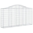 vidaXL 12 db íves horganyzott vas gabion kosár 200x30x100/120 cm