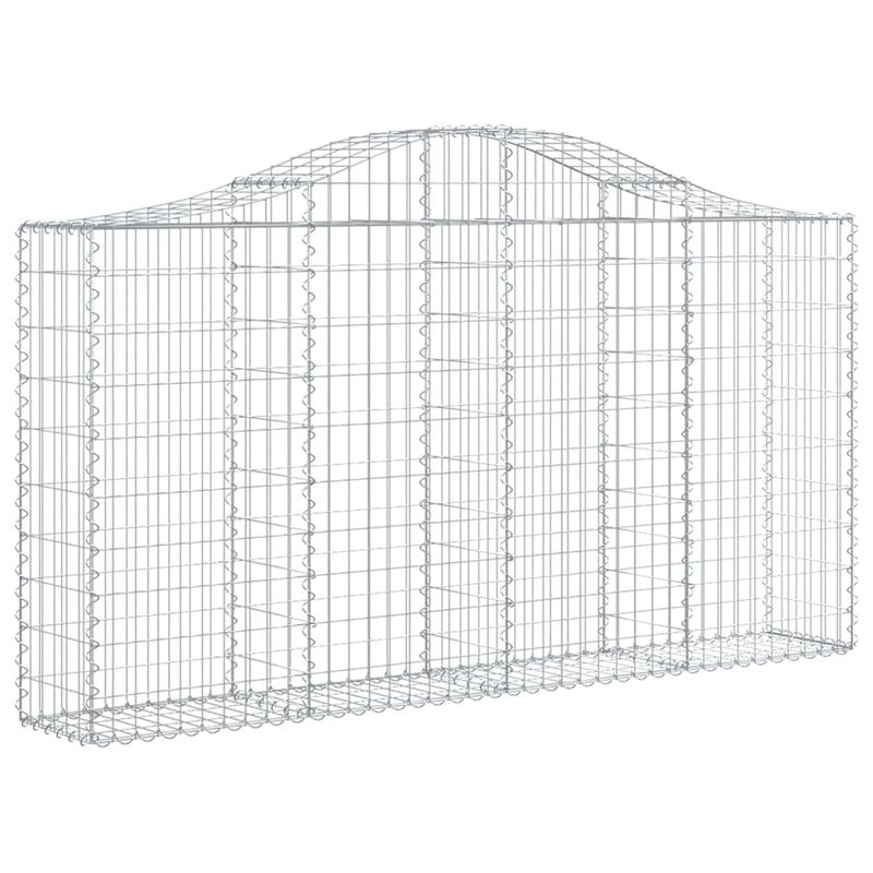 vidaXL 12 db íves horganyzott vas gabion kosár 200x30x100/120 cm