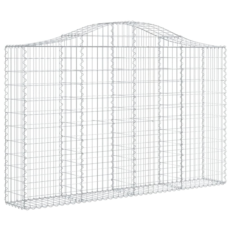 vidaXL 2 db íves horganyzott vas gabion kosár 200x30x120/140 cm
