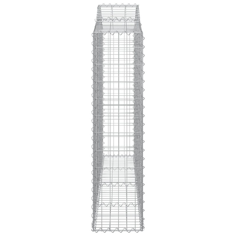 vidaXL 2 db íves horganyzott vas gabion kosár 200x30x120/140 cm