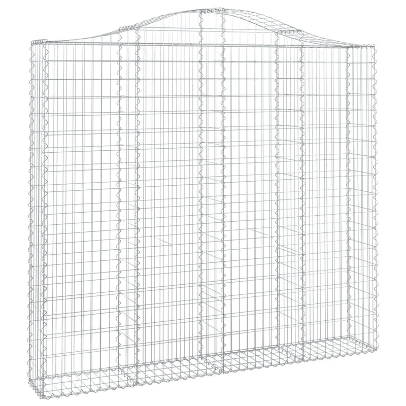 vidaXL 3 db íves horganyzott vas gabion kosár 200x30x180/200 cm