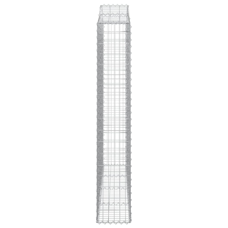 vidaXL 4 db íves horganyzott vas gabion kosár 200x30x180/200 cm