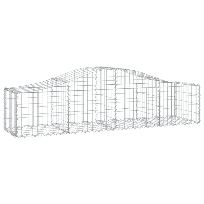 vidaXL 2 db íves horganyzott vas gabion kosár 200x50x40/60 cm