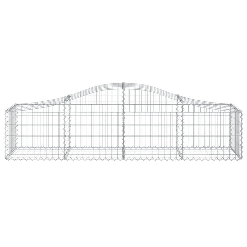 vidaXL 2 db íves horganyzott vas gabion kosár 200x50x40/60 cm