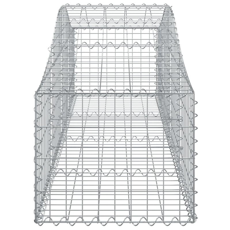 vidaXL 2 db íves horganyzott vas gabion kosár 200x50x40/60 cm