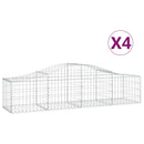 vidaXL 4 db íves horganyzott vas gabion kosár 200x50x40/60 cm