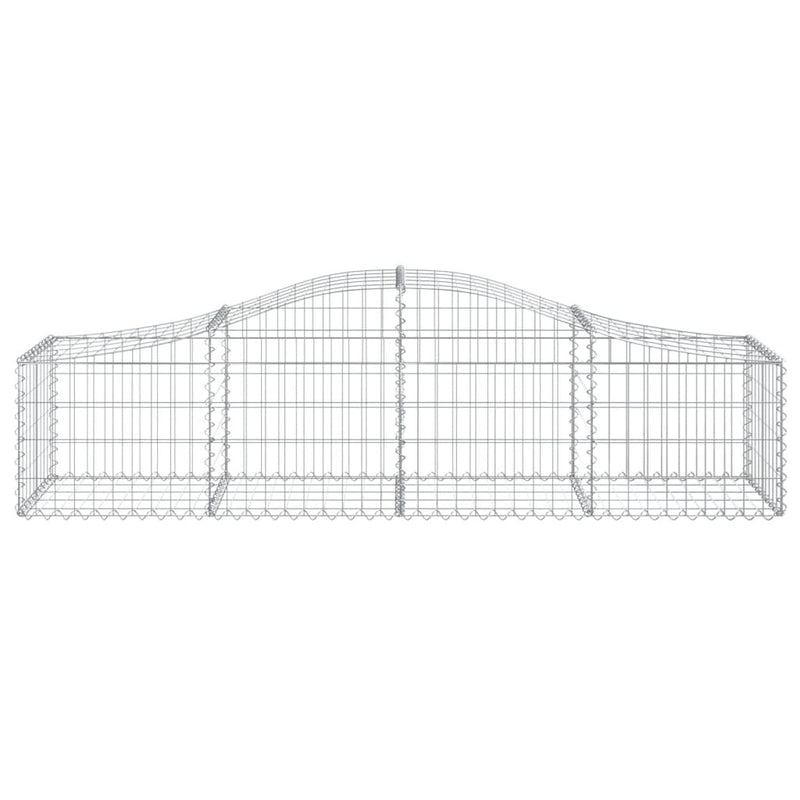 vidaXL 5 db íves horganyzott vas gabion kosár 200x50x40/60 cm