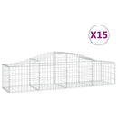 vidaXL 15 db íves horganyzott vas gabion kosár 200x50x40/60 cm