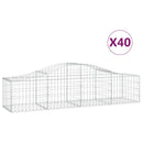 vidaXL 40 db íves horganyzott vas gabion kosár 200x50x40/60 cm